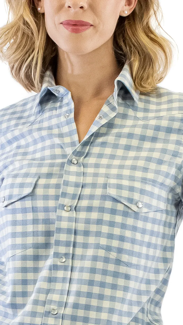 Western Donna - Check Shirt - Blue/White