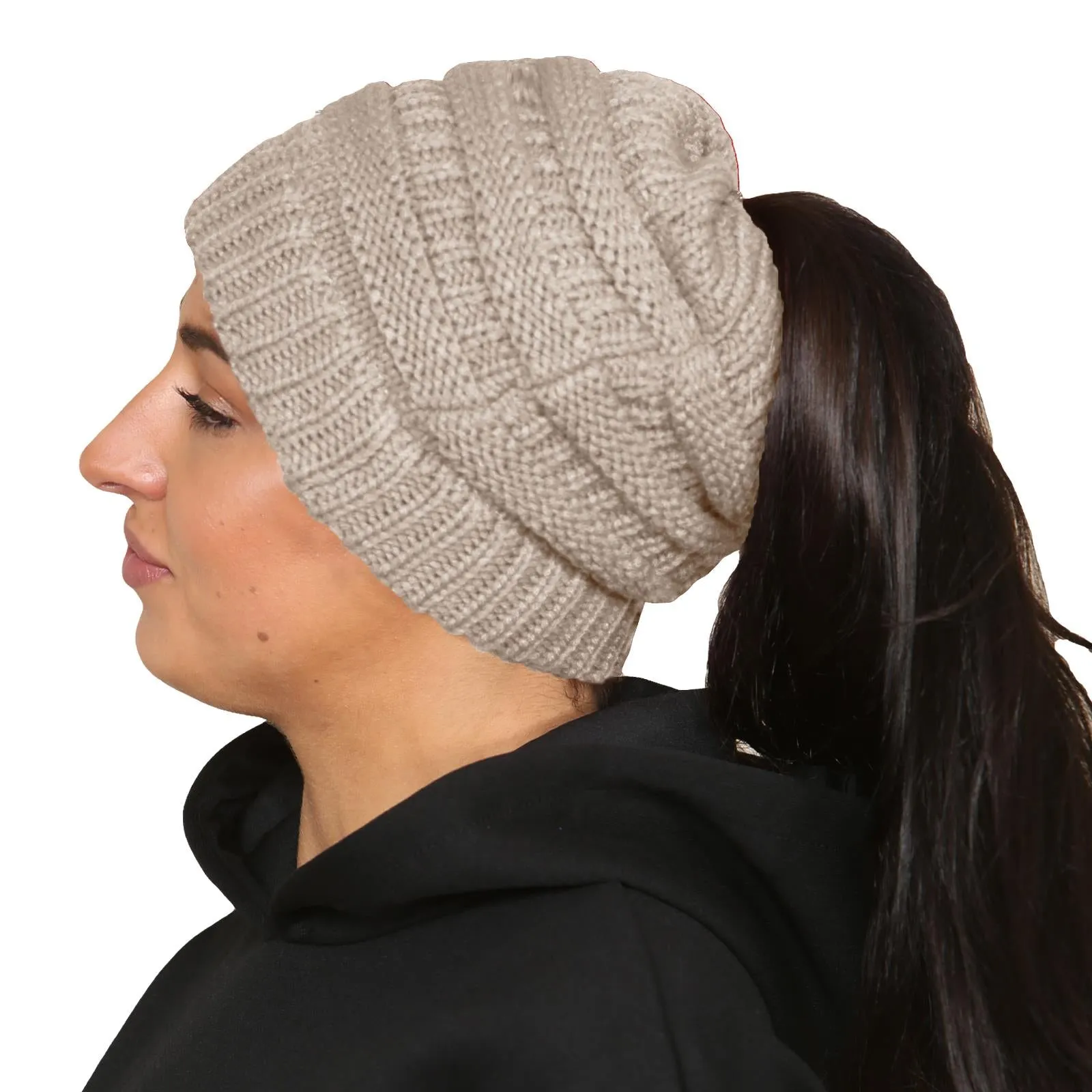 Womens Ponytail Beanie Hat