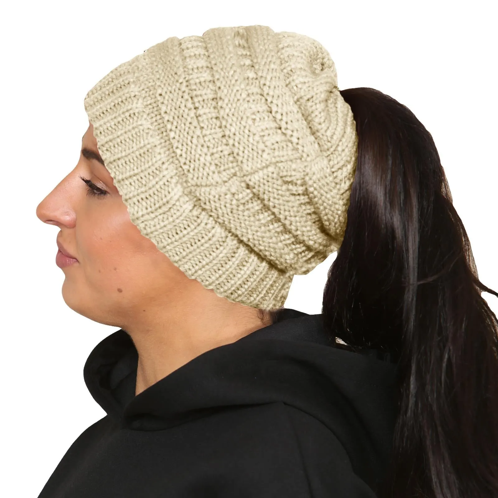 Womens Ponytail Beanie Hat