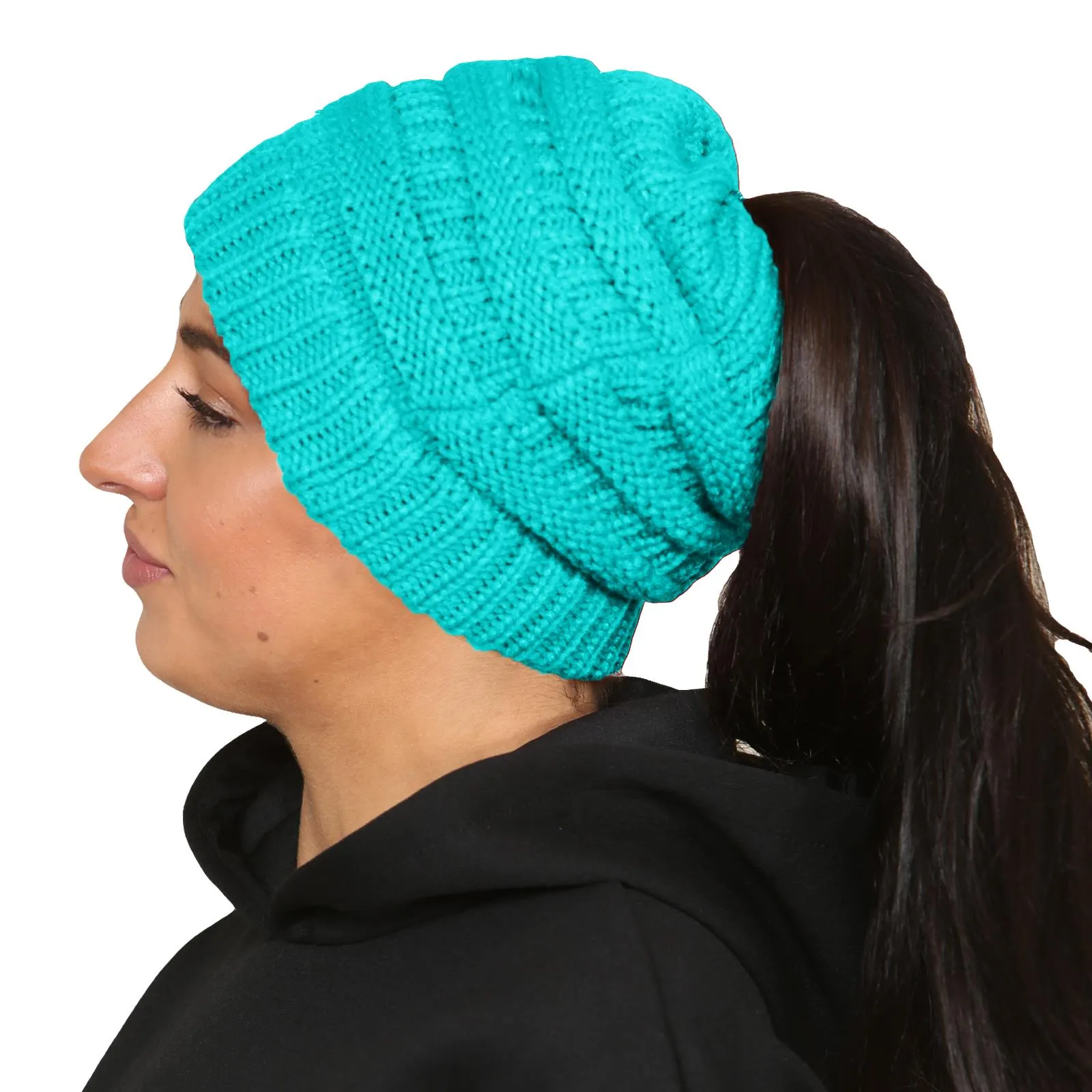 Womens Ponytail Beanie Hat