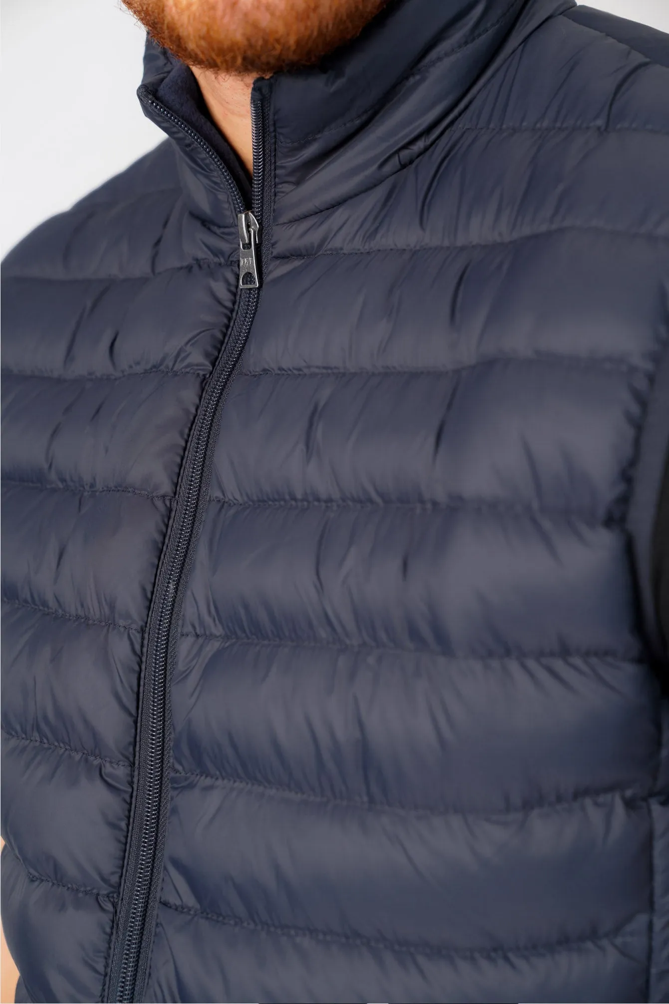 Yellin Quilted Puffer Gilet with Fleece Lined Collar in Mood Indigo - Tokyo Laundry