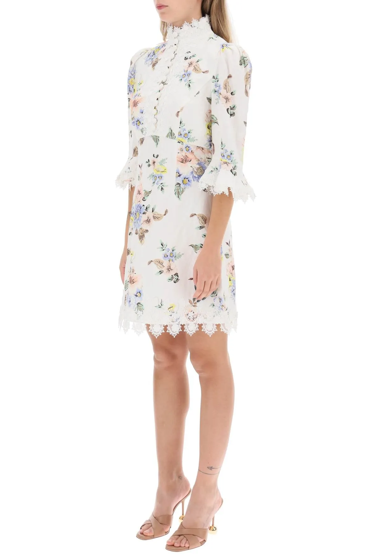 Zimmermann applique linen mini dress