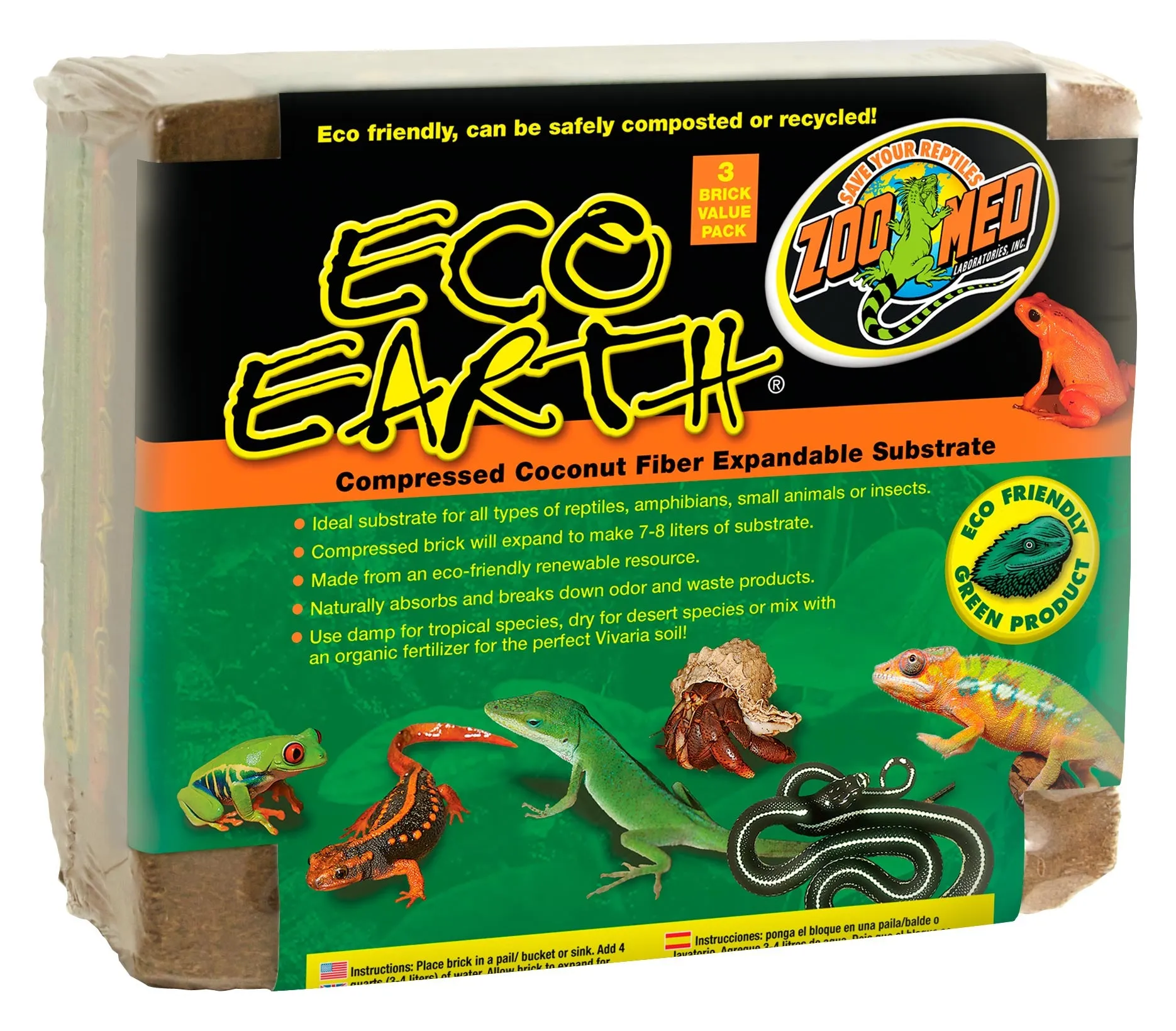 Zoo Med Eco Earth Compresed Coconut Fiber Substrate